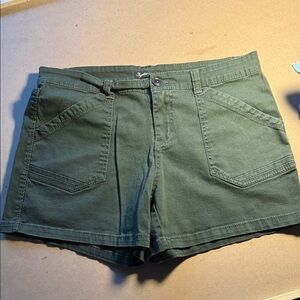 Women's Olive Green Utility Bermuda Shorts